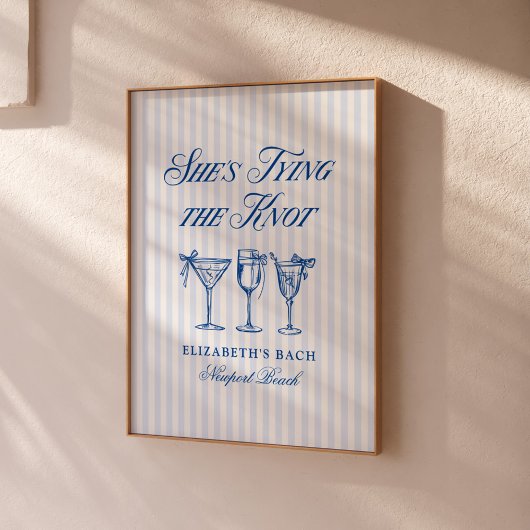 Sie bindet die elegante Hand der Knot-Küste. Poster