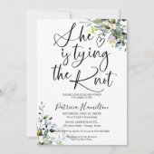 Sie bindet die Knot-Bridal-Dusche an die Einladung (Vorderseite)