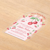 Sie bindet die Knot Coquette Cherry Bridal Acryleinladungen (Ablage )