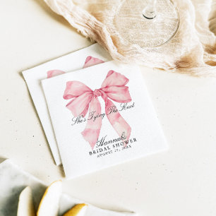Sie bindet die Knot-Pink-Bow-Napkins Serviette