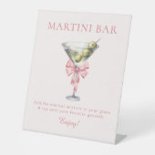 Sie bindet die Knot Pink Coquette Martini-Bar Sockelschild (Vorderseite)