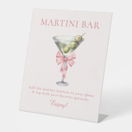 Sie bindet die Knot Pink Coquette Martini-Bar Sockelschild