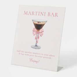 Sie bindet die Knot Pink Coquette Martini-Bar Sockelschild