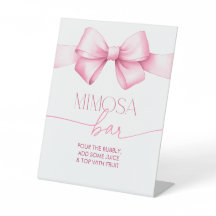 Sie bindet die Knot Pink Ribbon Bridal Mimosa Bar