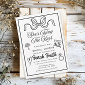 Sie bindet die Knot Retro schwarz Whimsical Bridal Einladung