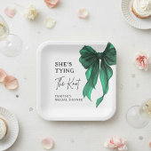 Sie bindet die Knoten - Grüne Schleife - Brautpart Pappteller