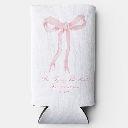 Sie bindet die nicht rosa Brautparty-Favoriten Selters Dosenkühler (Vorderseite)