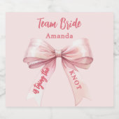 Sie bindet die Rosa-Bug-Mannschaft Bride Schaumweinetikett (Einzelnes Label)