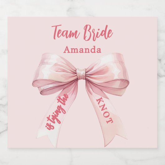 Sie bindet die Rosa-Bug-Mannschaft Bride Schaumweinetikett (Einzelnes Label)