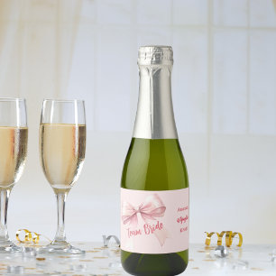 Sie bindet die Rosa-Bug-Mannschaft Bride Schaumweinetikett