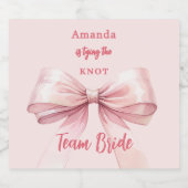 Sie bindet die Rosa-Bug-Mannschaft Bride Schaumweinetikett (Einzelnes Label)