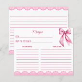 Sie bindet die Rosa-Bug-Rezeptkarte an (Vorne/Hinten)