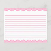 Sie bindet die Rosa-Bug-Rezeptkarte an (Rückseite)