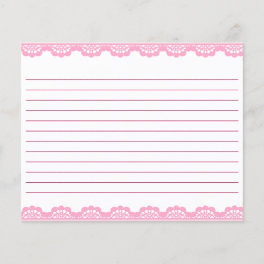 Sie bindet die Rosa-Bug-Rezeptkarte an (Rückseite)