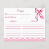 Sie bindet die Rosa-Bug-Rezeptkarte an (Vorderseite)