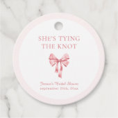 Sie bindet die weich rosa Dusche der Knöchel an Geschenkanhänger (Vorderseite)