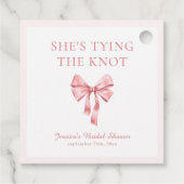 Sie bindet die weich rosa Dusche der Knöchel an Geschenkanhänger (Rückseite)