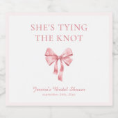 Sie bindet die weich rosa Dusche der Knöchel an Schaumweinetikett (Einzelnes Label)