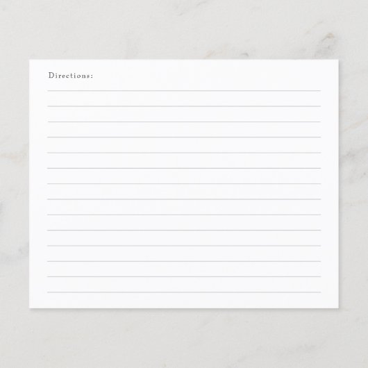 Sie bindet die weiße Bow Bridal-Rezept-Karte (Rückseite)