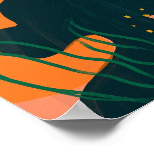 Sie blickt jenseits - Silhouette auf Sonnenunterga Poster (Ecke)