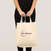 Sie blüht Florale Inspirations-Tasche Tragetasche (Vorderseite (Produkt))