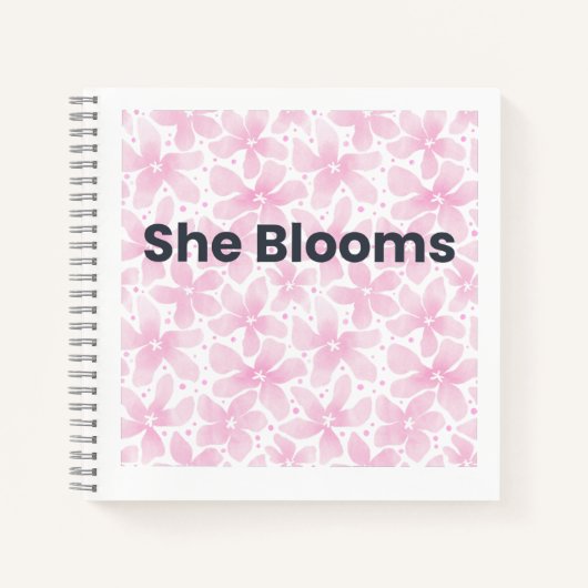 Sie blüht Inspiratives Blumen-Notizbuch Notizblock (Vorderseite)