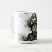 Sie blüht mit den Schatten Kaffeetasse (Vorderseite Links)