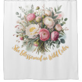 Sie blühte in freier Farbe Duschvorhang (Vorderseite)