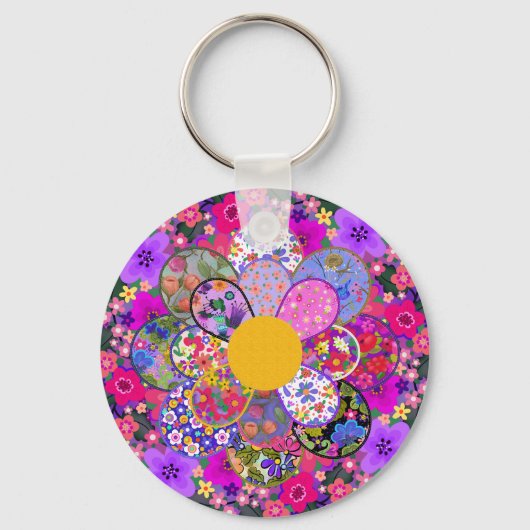 Sie boomen schöne gesteppte Blume schön Schlüsselanhänger (Vorderseite)