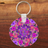 Sie boomen schöne gesteppte Blume schön Schlüsselanhänger (Rückseite)