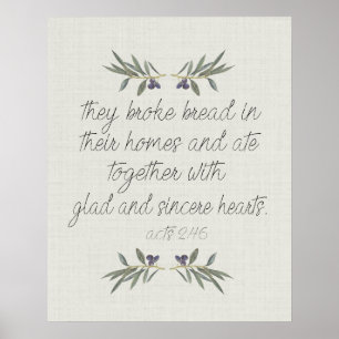 Sie brachen Brot-Plakat Poster