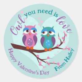 Sie brauchen eine Liebe Niedlich Cartoon Valentins Runder Aufkleber