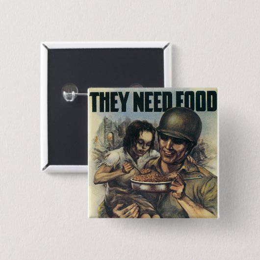 Sie brauchen Essen ~ Pflanze Mehr Bohnen Button (Vorne & Hinten)