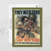 Sie brauchen Essen ~ Pflanze Mehr Bohnen Postkarte (Vorne/Hinten)