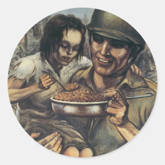 Sie brauchen Essen ~ Pflanze Mehr Bohnen Runder Aufkleber (Vorderseite)