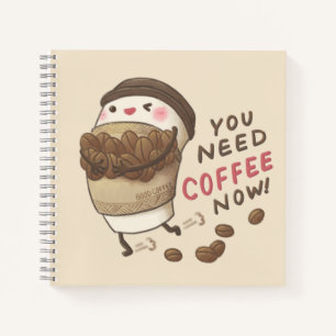 Sie brauchen jetzt Kaffee Illustration Notizblock