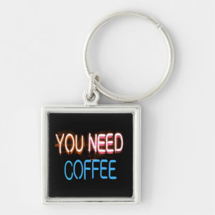 Sie brauchen Kaffee, Caffine Neon Schild Schlüsselanhänger