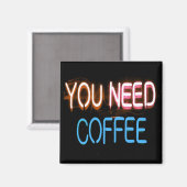Sie brauchen Kaffee, Caffine Neon Sign Magnet (Vorderseite/Rückseite)