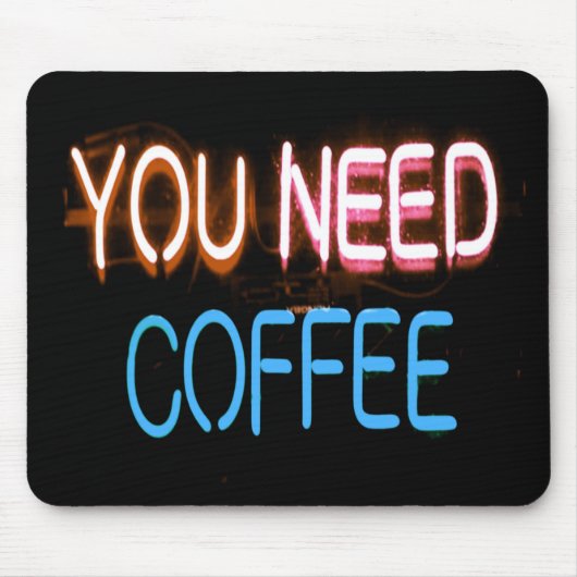 Sie brauchen Kaffee, Caffine Neon Sign Mousepad (Vorne)
