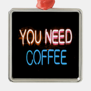 Sie brauchen Kaffee, Caffine Neon Sign Ornament Aus Metall