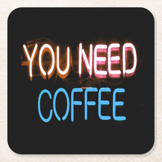 Sie brauchen Kaffee, Caffine Neon Sign Rechteckiger Pappuntersetzer (Vorderseite)