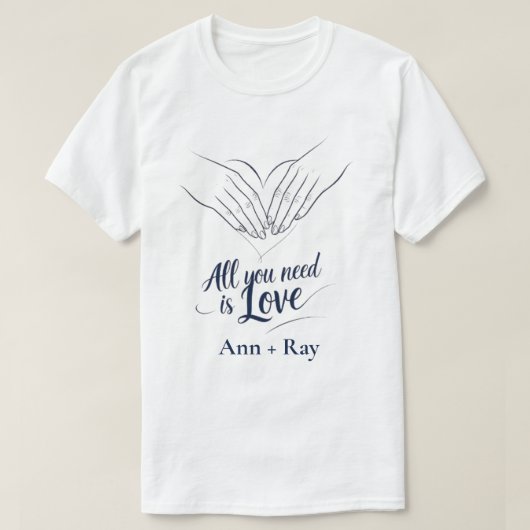 Sie brauchen nur Liebe für Valentine T-Shirt (Design vorne)