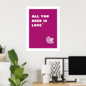 Sie brauchen nur Liebe - Poster (pink) (Heimbüro)
