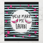 Sie bringen mich zum Lachen, Valentinstag Weinetikett (Einzelnes Label)