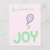 Sie bringen mir Freude - Niedlicher Ballon Postkarte (Vorderseite)