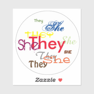 Sie bzw. sie alle auf dem Aufkleber