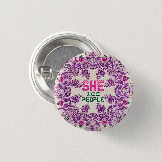 Sie der Leute-Kreuz-Stich Button (Vorne & Hinten)