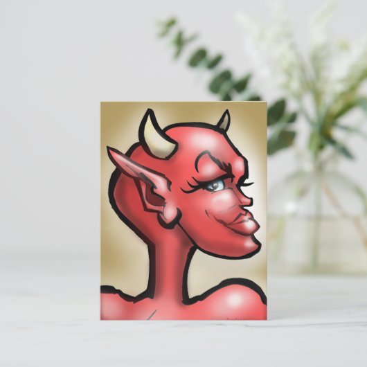 Sie Devil Postkarte (Stehend Vorderseite)