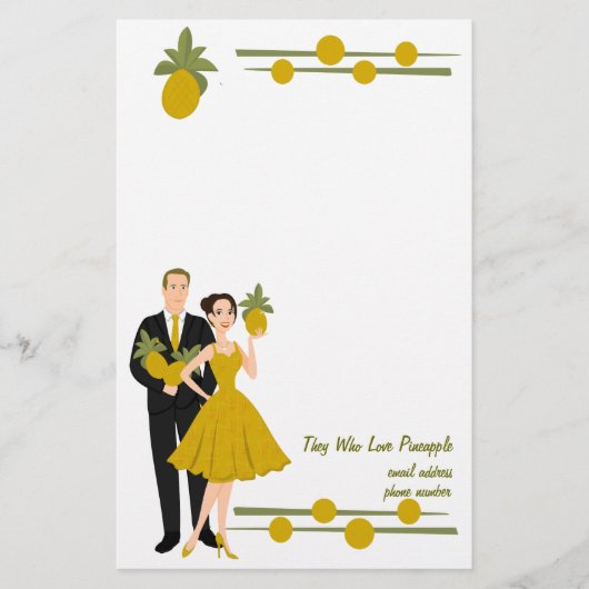 Sie, die Ananas Liebe Briefpapier (Vorderseite)
