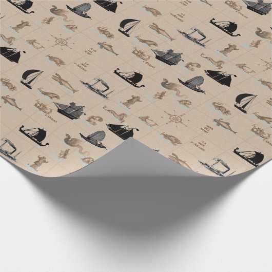 Sie, die auf Schiffen zum Meer hinunter fahren Geschenkpapier (Ecke)